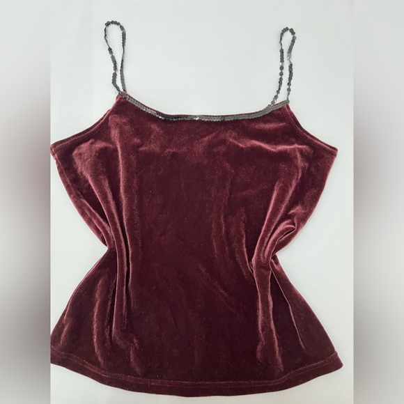Accomplice - vintage 90s/Y2K velour crop top with sequin straps - size M - Picture 5 of 9